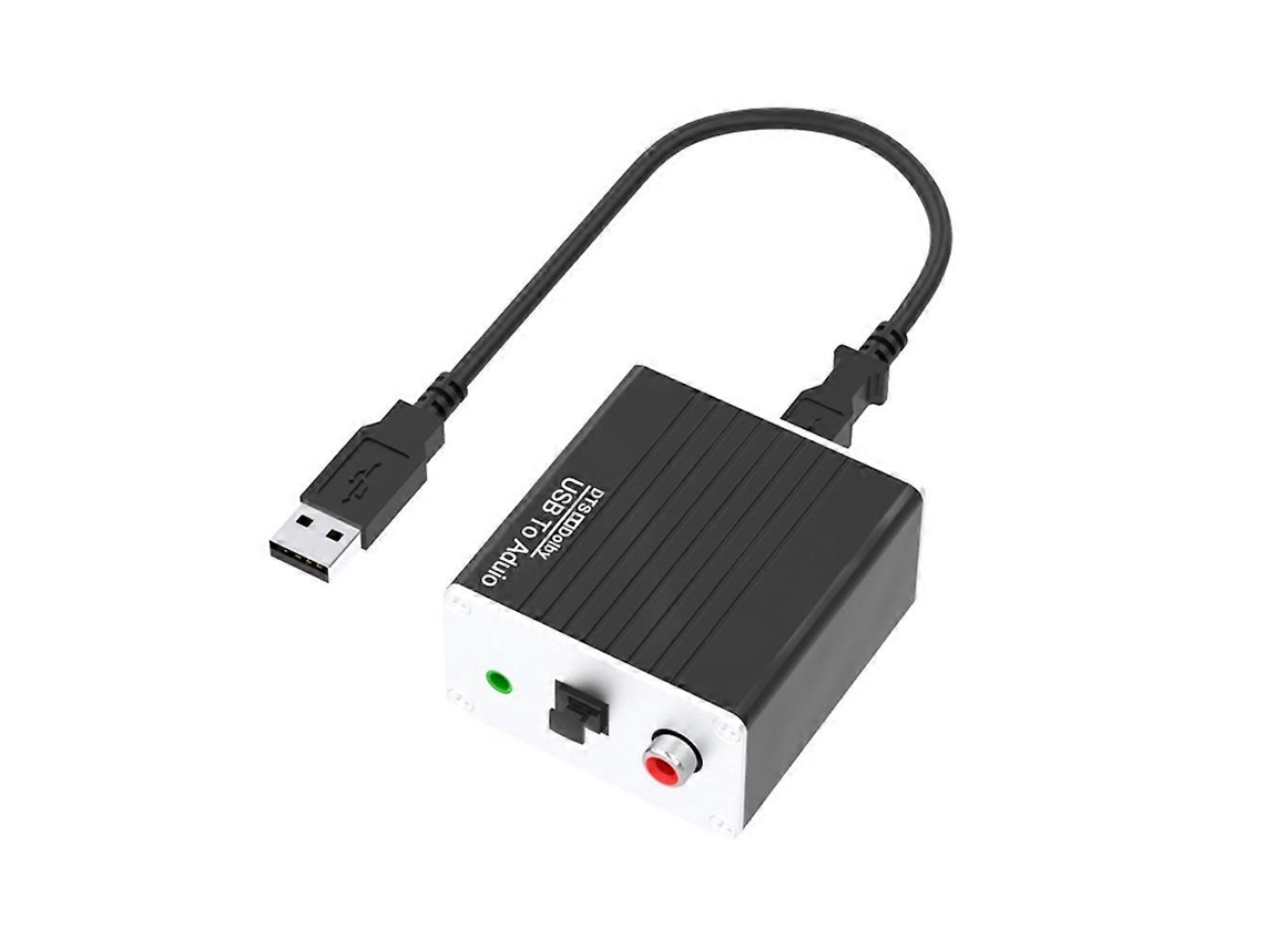 Placa de som conversora USB para áudio com fibra óptica para alto-falante auxiliar de 3,5 mm Brilvibera