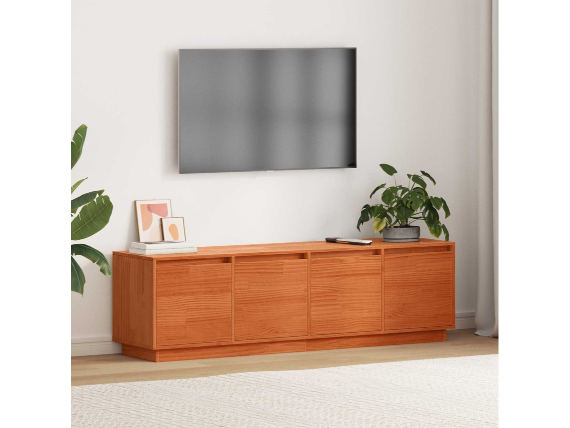 Vidaxl Gabinete Para Tv 156 X 37 X 45 Cm Castanho Derivados De Madeira