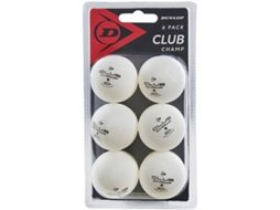 Bola de Ping-Pong DUNLOP Club Champ 40+ Mm (Branco - 6 Bolas)