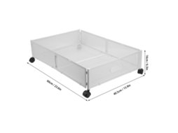 Organizador de Armazenamento Sob a Cama com Rodas e Gaveta de Ferro Inoxidável Branco S/MARCA