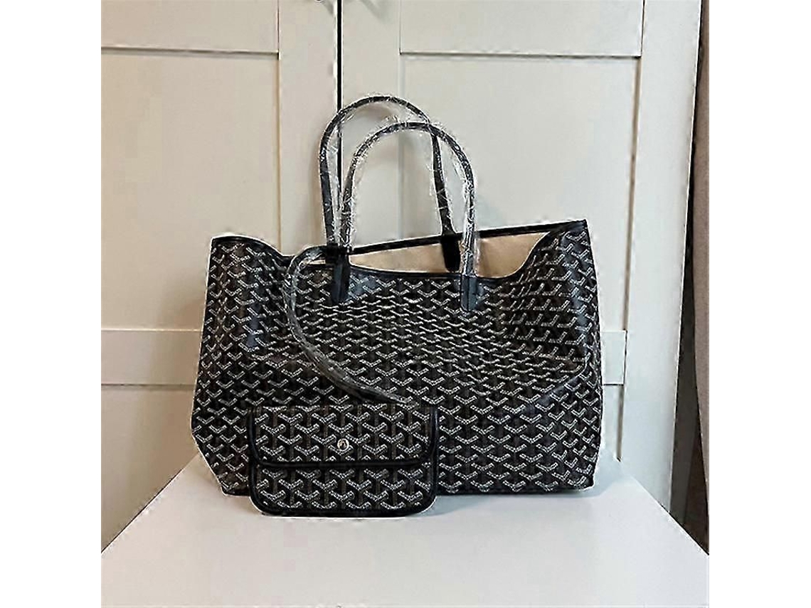 Bolsa feminina Couro - Bolsa grande para gestantes, bolsa de escritório impermeável com data, preta.