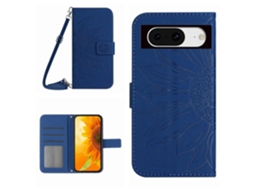 Capa De Celular De Couro Com Estampa De Girassol E Cordão Skin Feel