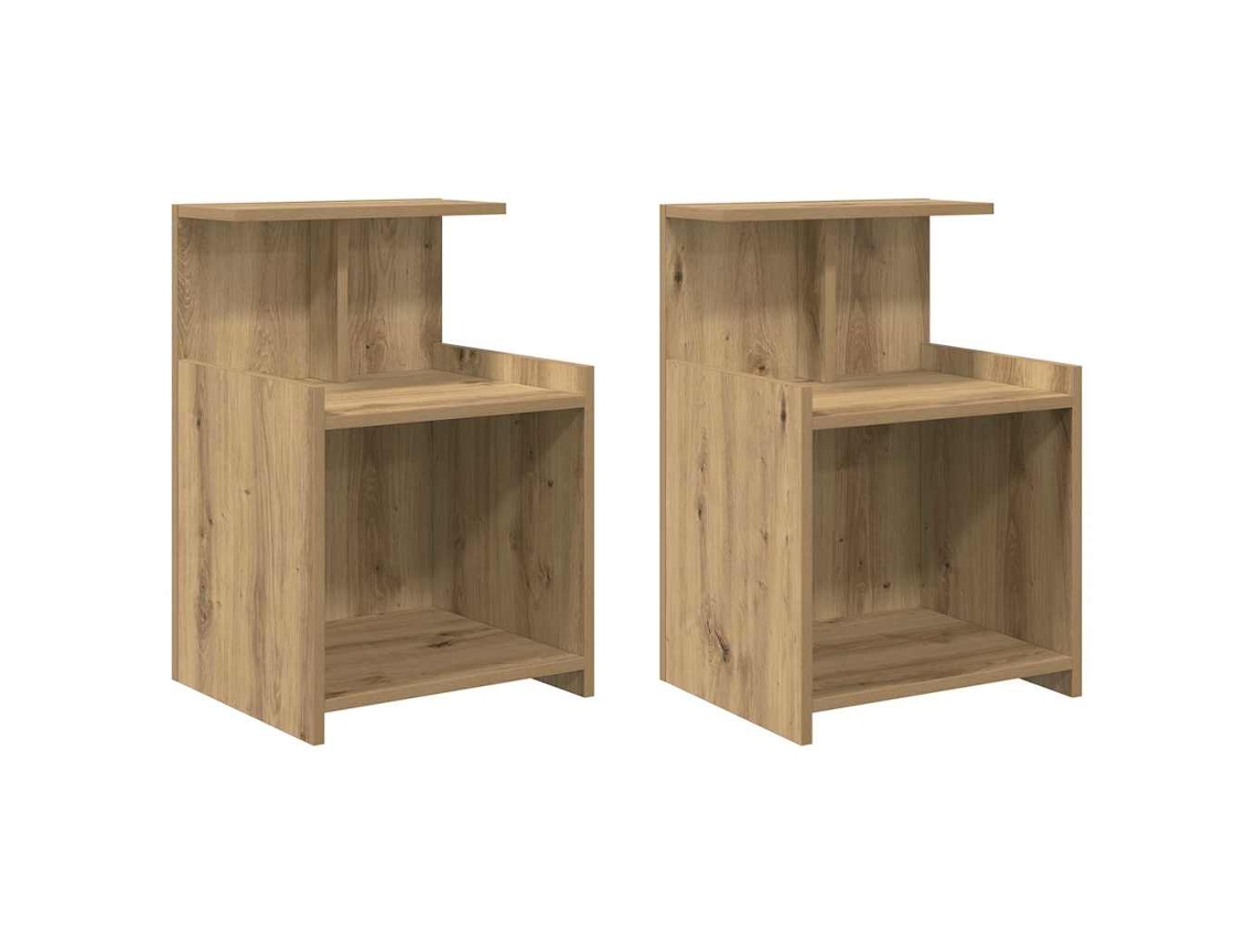 Conjunto de 2 Armários de Cabeceira Carvalho Artesanal 40x35x60 cm MAISON EXCLUSIVE