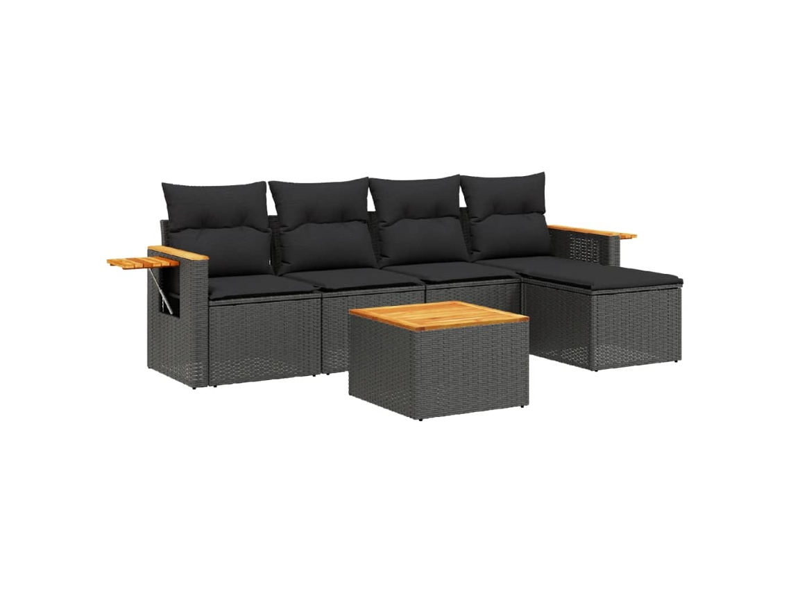 Garden Sofa Set, Garden Sofa Sets Vidaxl Preto Rattan / Vime (n/a)