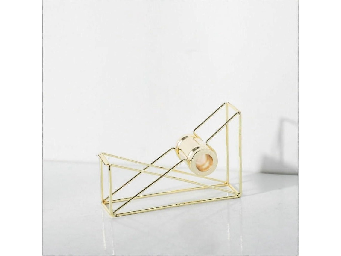 Dispensador de Fita Adesiva Dourada em Ferro Fundido com Base Estável para Facilitar o Corte, Suporte Decorativo para Mesa. GOKOCO
