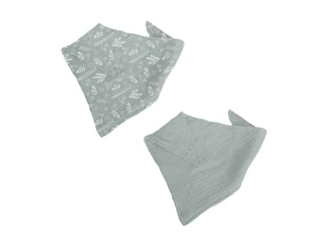 Conjunto De 2 Babadores Bandana Para Bebê 41cm Verde Celadon Preço Paris Homea