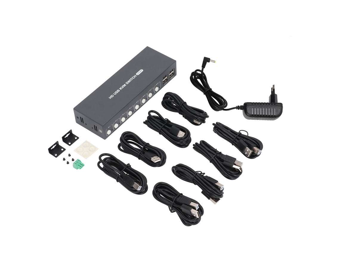 Switch Kvm Hdmi 8 Portas 4k 30hz Com Plugue Eu
