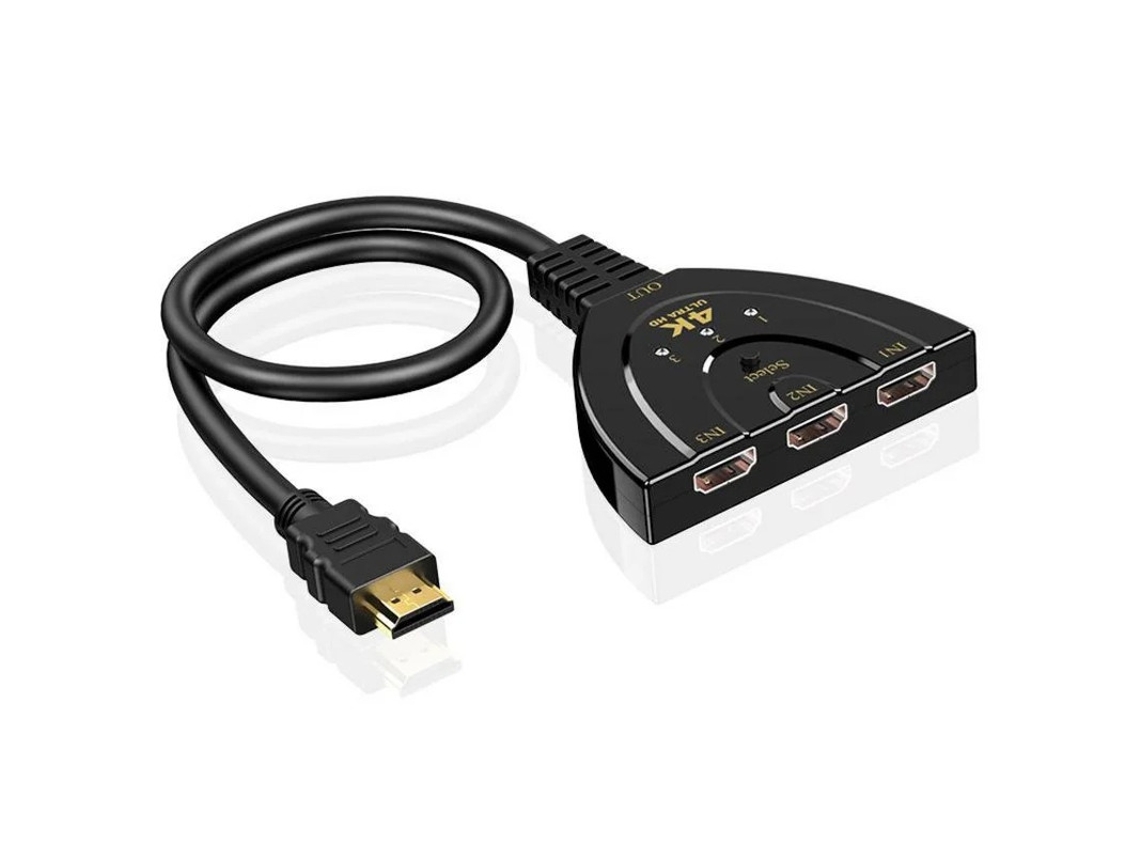 Automático 3 Portas 4k Hdmi Bestvite Hw 4k301x Preto