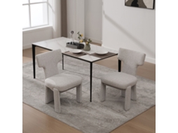 Conjunto 2 Poltronas Modernas Chenille Pés Seringueira Bege