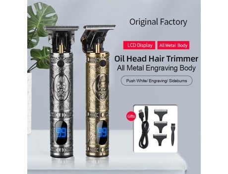 LETOUCH Novelty Display Lcd Máquina de Cortar Cabelo Recarregável Sem Fio T-Blade Aparador para Homens