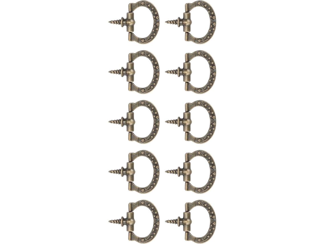 Puxadores De Rosca Retrô Em Bronze Para Caixas Joias E Presente, 10 Puxadores Decorativos De 27x 24mm