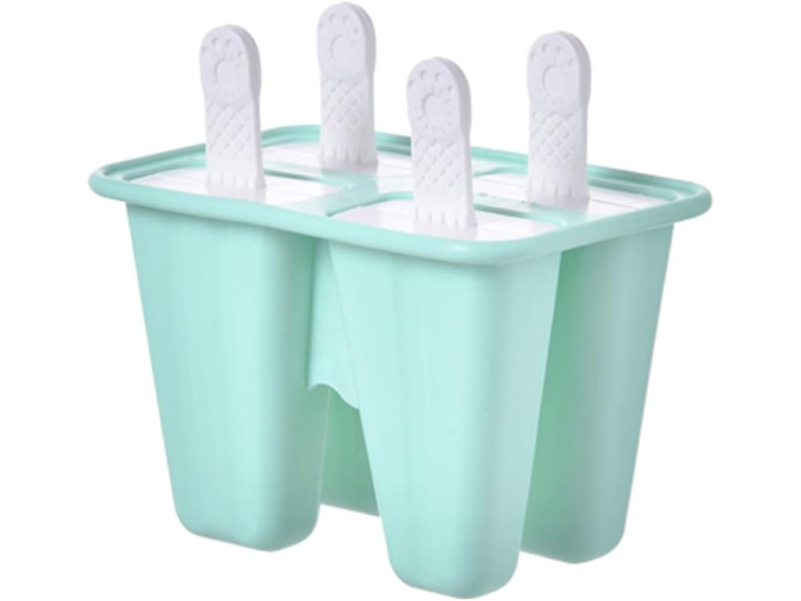 Formas De Silicone Picolé, Recipientes Sorvete Faça Você Mesmo, Sem Bpa, Reutilizáveis Verde, 4 Peças