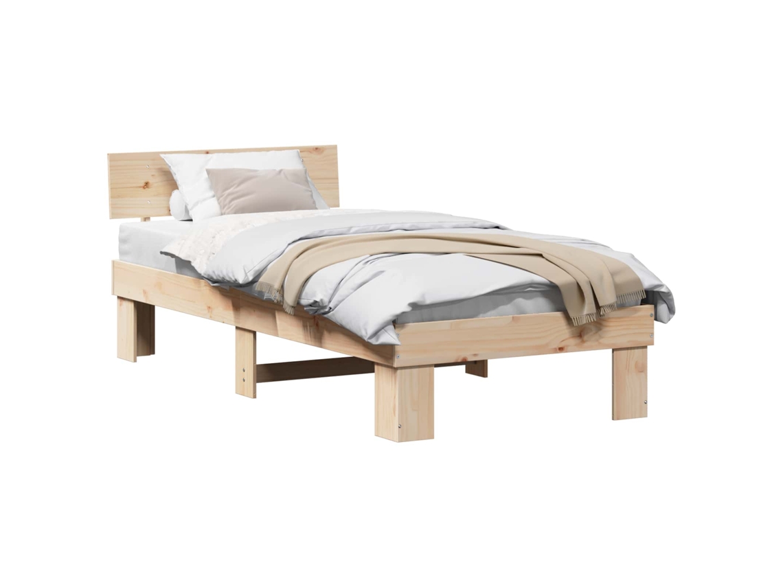 Estrutura da Cama com Cabeceira Natural 75 X 190 Cm MAISON EXCLUSIVE