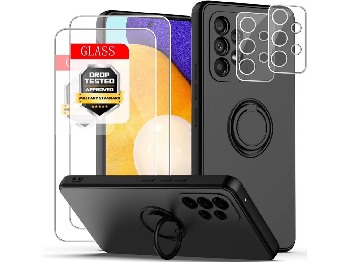 Capa Vidros Temperados Carro Para Samsung Galaxy A52 Hongwe. Silicone Anti-choque Magnética Preto