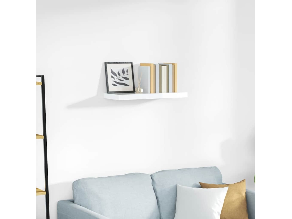 Vidaxl Prateleira De Parede Suspensa 60x23,5x3,8 Cm Mdf Branco