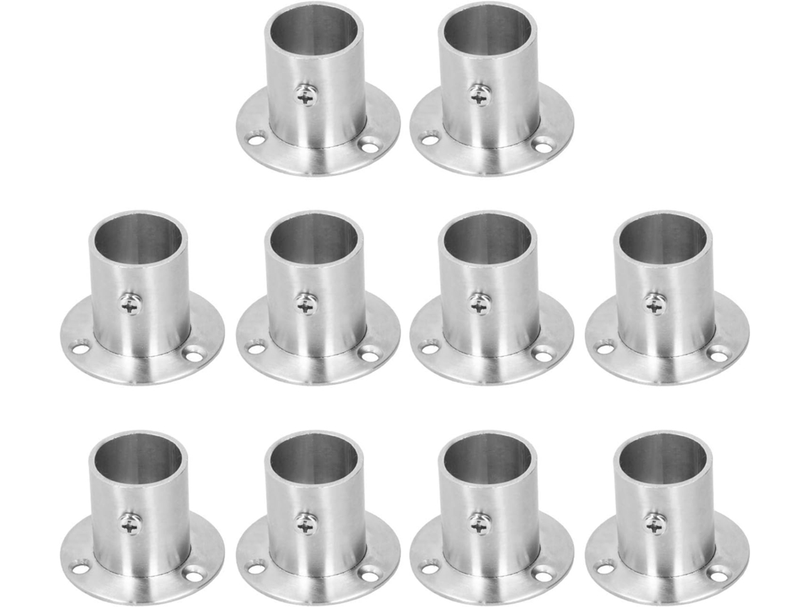 Conjunto De 10 Suportes Para Varão Armário, Suporte De Aço Inoxidável Com Flange, Suporte Reforçado Para Cortina De