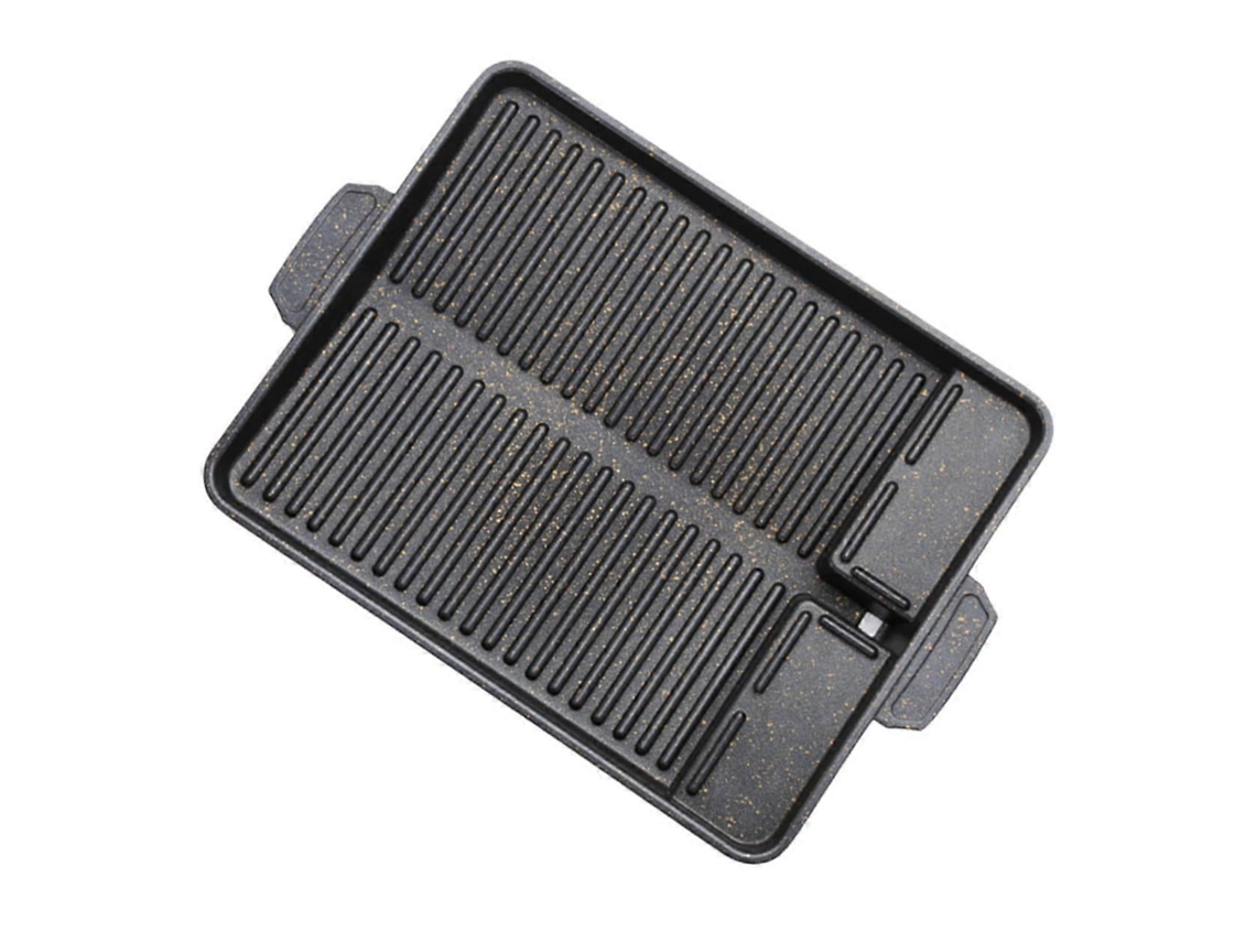 Grelha Grande De Ferro Fundido Antiaderente Para Churrasco, Ideal Para Grelhar Bifes No Forno E No Fogão.