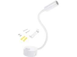 Luminária de Leitura Led Branca Flexível de 3w com Interruptor Compacto para Quarto e Autocaravana. SFUSHOS