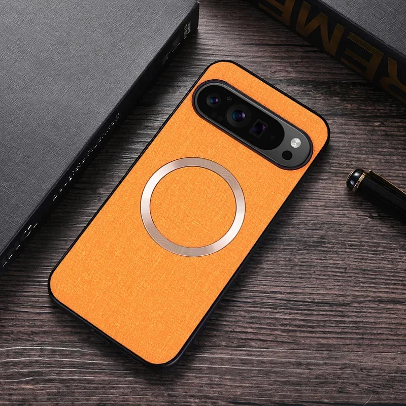 (amarelo, Google Pixel 8) Capa Magnética De Tecido, Compatível Com Carregamento Sem Fio Magsafe, Capa Resistente A Impactos