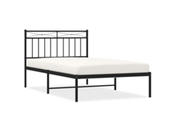 Estrutura de Cama com Cabeceira Metal Preto MAISON EXCLUSIVE 100x200 cm