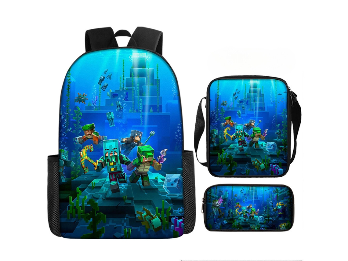 Conjunto De Mochila Escolar De Três Peças, Mochila Impermeável Com Proteção Para A Coluna, Estilo 8