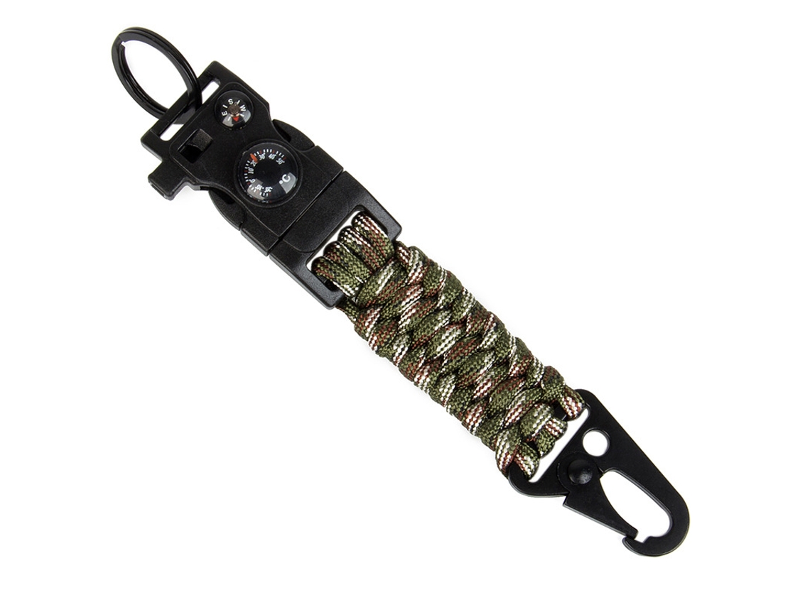 Chaveiro de Paracord 7 Núcleos com Bússola, Isqueiro e Apito, Acessório de Sobrevivência para Acampar Ao Ar Livre, Durável, Utilização Mult STELASPLEN