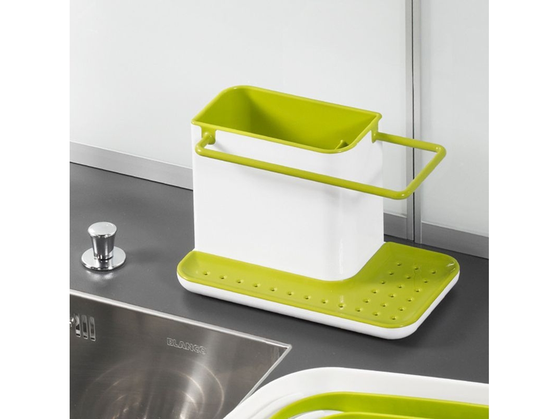 Escorredor de louça Rebe-English Kitchen com suporte para balde, gancho para escova e gaveta de água removível.
