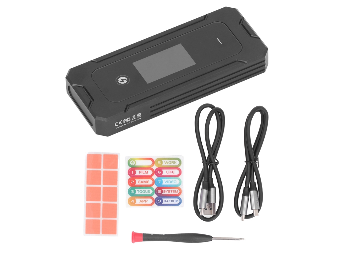 Enclosure De Disco Rígido Móvel De Estado Sólido M.2 Com Tela Inteligente Suportando O Protocolo Nvme Sata Jiayi Panther Pro