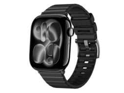 Bracelete para Apple Watch 46/49/45/44mm Borracha Fluorocarbonada com Textura de Escada e Cor Sólida Cinza XIAOMOYU