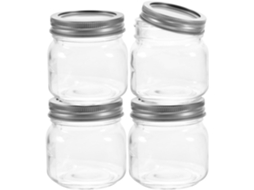 Conjunto De 4-potes Vidro Selados Com Tampas