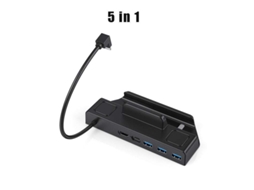 Yizhood 5 em 1 Docking Station USB C Ethernet 4k 60hz HDMI compatível com Steam Decor Preto