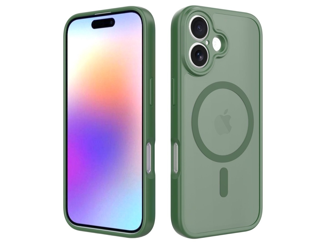 Capa Compatível Com Iphone 17, Capa Líquida Fosca De Poros Finos, Capa Magnética Anti-queda Com Toque Aveludado, Verde Escuro Para Iphone 17.