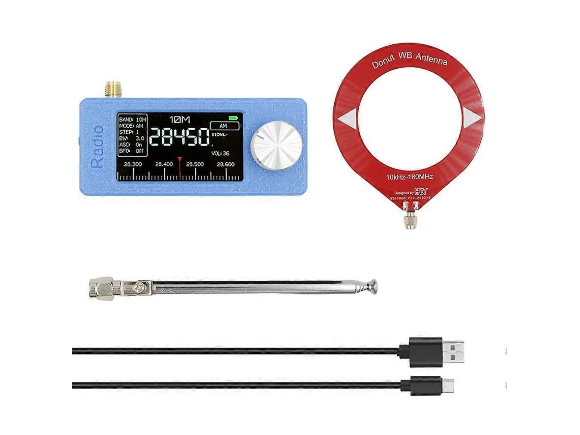 Mini Receptor de Rádio Si4732 + 2 Antenas Tipo 10khz 180mhz Portátil Am Fm Hf Sw Mw Vhf GOKOCO
