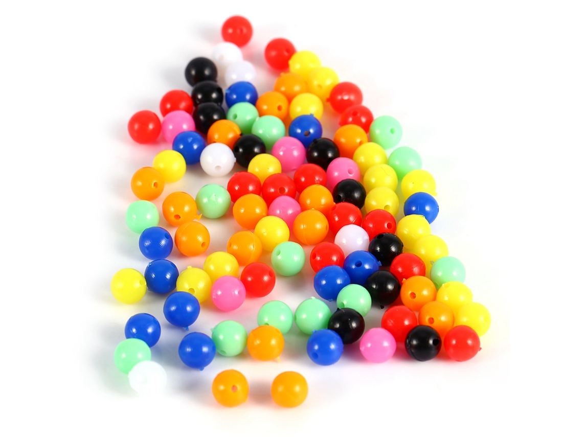 100 Pérolas Redondas de Pesca 6mm Arco íris