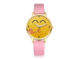 Reloj De Pulsera Analógico De Cuarzo Con Correa Pu Case De Aleación Ivpai (rosa)