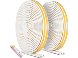 2 Pacotes de Fita de Selagem Autoadesiva de 12m, Selos para Portas e Janelas Impermeáveis com Isolamento Acústico 9mm*6mm