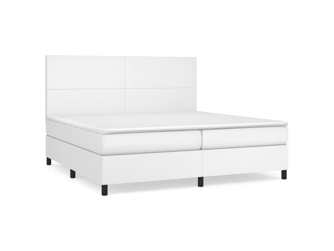 Box Spring Bed, Box Spring Beds Vidaxl Branco Couro Artificial (200 X 200 Cm)