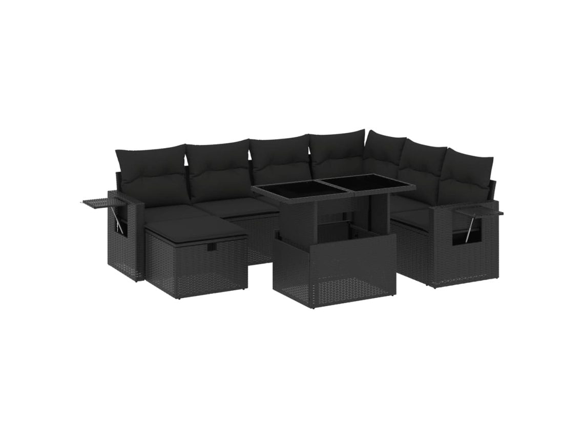 Garden Sofa Set, Garden Sofa Sets Vidaxl Preto Rattan / Vime (n/a)