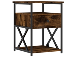 Bedside Cabinet, Bedside Cabinets Vidaxl Marrom Madeira Processada (n/a)