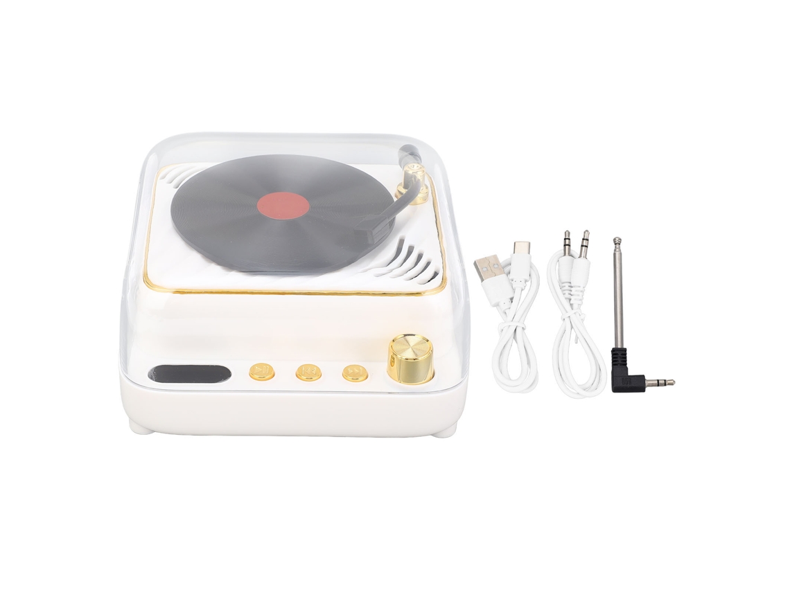 Caixa de Som Bluetooth LAXISCREED Branca Design Retro