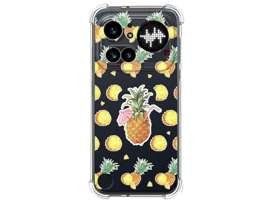 Capa Tumundosmartphone Transparente De Silicone À Prova De Choque Para Nothing Phone 4a Pro 5g Com Estampa De Abacaxi