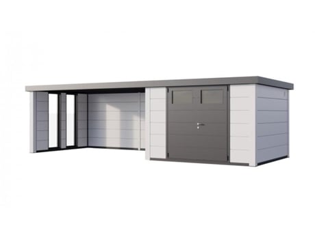 Abrigo De Jardim Metálico Nh9 Com Apoio Xl E Janelas À Esquerda | Branco / Branco | (464 X 298) Novo Habitat (328 X 298)