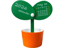 Calendário De Mesa Em Formato Botão Flor 2026 – Porta-canetas, Artigos