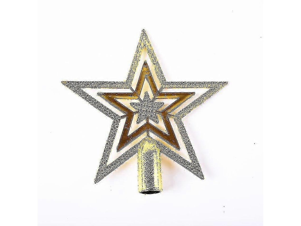 Enfeite De Árvore De Natal Em Forma De Estrela Com Glitter Inquebrável Pxcl Olysi Shop (1 Peça, Dourado)
