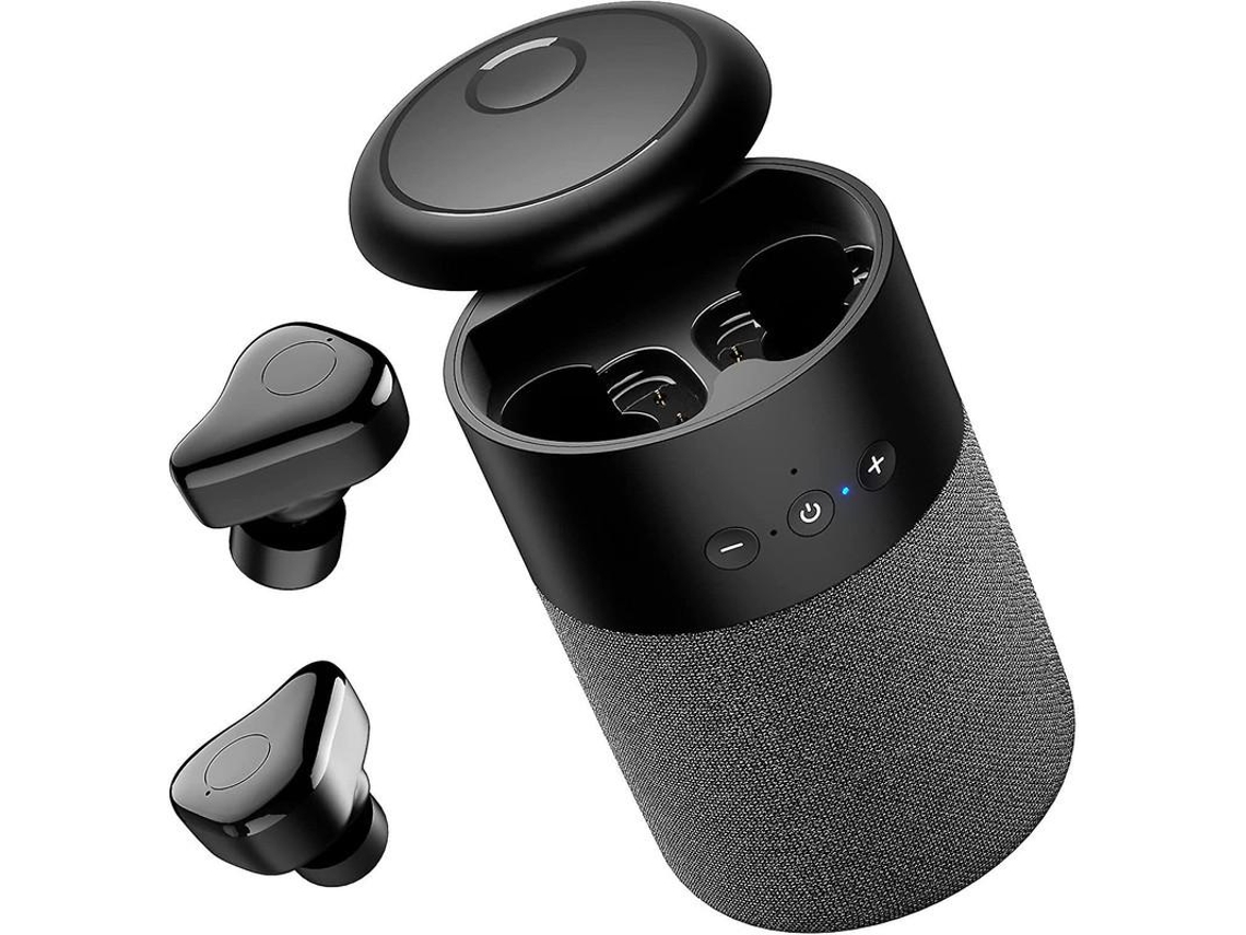 Alto Falante Fones Bluetooth 2em1 360° Surround 12h Duração Casa/festa/externo/viagens Preto Yizhood