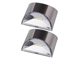 Rebe 2 Lâmpadas de Parede Exteriores Solares Antiparabólica Led para Jardim Pátio Fence Ip44 50lm 6 8h 10x8x5.3cm Plata