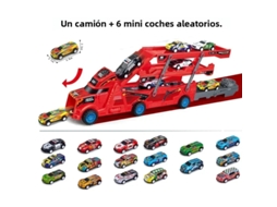 (vermelho) Caminhão De Transporte Grande, Brinquedo Educativo De Corrida Infantil Com Pista Dobrável.