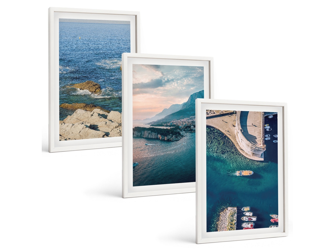 Conjunto De Pinturas Vistas Para O Mar, Penhascos, Portos Espelharte (3 Peças 40x60 Cm)