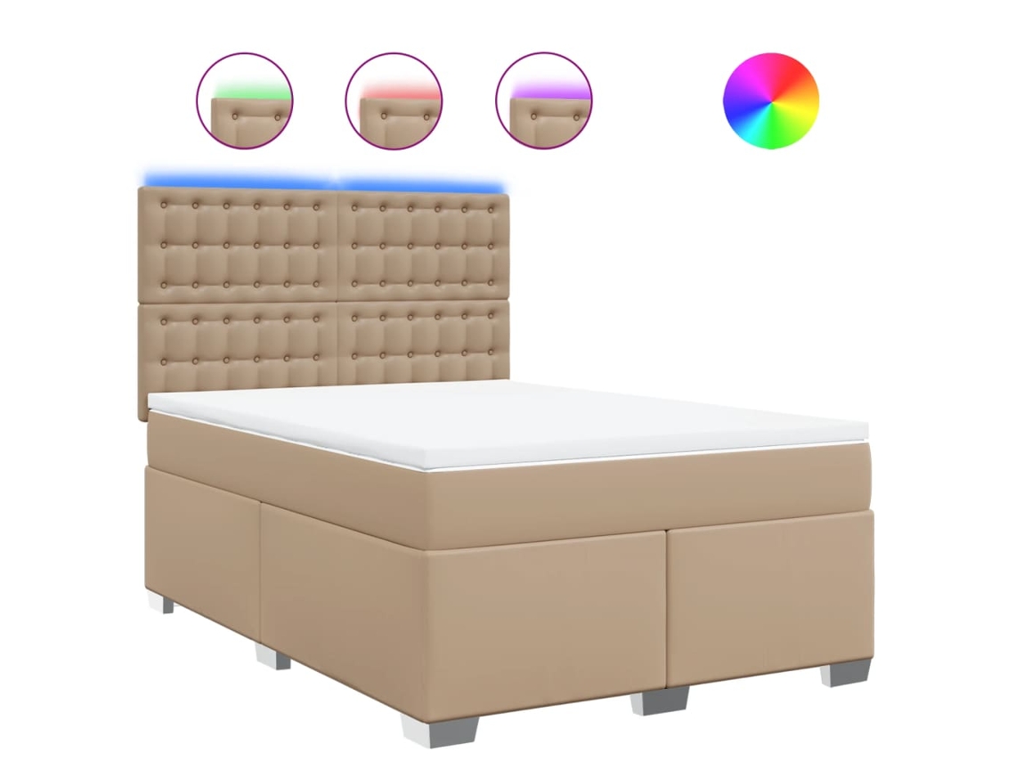 Box Spring Bed, Box Spring Beds Vidaxl Marrom Tecido (140 X 190 Cm)