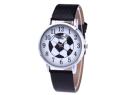 Relógio de Pulso Feminino de Quartzo com Pulseira de Couro Pu Estilo Simples Dial Redondo Preto